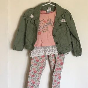 Girls Jacket/Shirt/Leggings outfit.